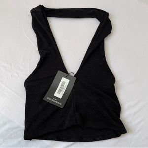 Extreme Plunge Halter Crop Top
